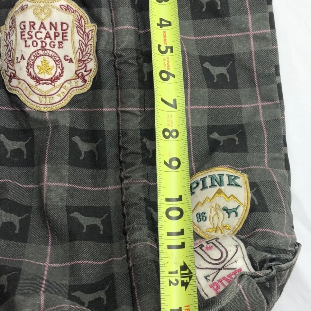 Rare Vintage Victoria’s Secret Pink grey plaid rope tote grand escape lodge - Picture 7 of 11